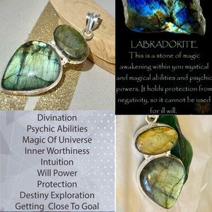 Glowing Labradorite Gemstone Handmade Pendant Necklace
